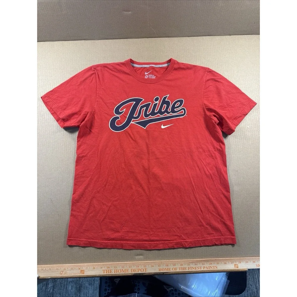 Cleveland Indians Shirt Mens XL Red MLB Baseball Nike Standard Fit Tee